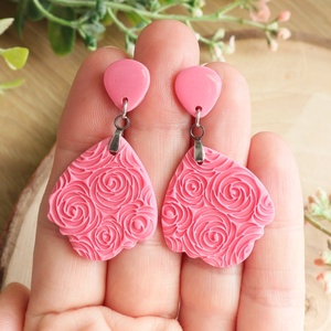 Cercei Pretty in pink cu tortițe din argint - bijuterii - cercei - cercei drop - Artynos.ro