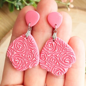 Cercei Pretty in pink cu tortițe din argint - bijuterii - cercei - cercei drop - Artynos.ro