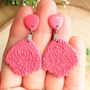 Cercei Pretty in pink cu tortițe din argint - bijuterii - cercei - cercei drop - Artynos.ro
