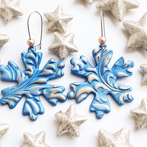 Cercei Winter blue - bijuterii - cercei - cercei lungi - Artynos.ro