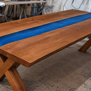Masă din lemn masiv și rășină epoxidică � 200 � 90 � 5 cm - casă & stil de viață - echipamente de bucătărie - accesorii de servire - măsuță de servire - Artynos.ro