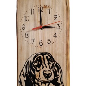 Ceas de perete din lemn cu câine dachshund - casă & stil de viață - accesorii pentru decorat casa - decorațiuni de pereți, decorațiuni suspendate - ceasuri de perete - Artynos.ro