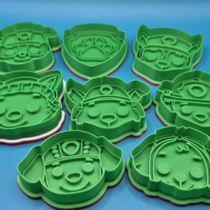Set de stampile si forme pentru fursecuri Paw Patrol � Paw Patrol, pachet de 8 bucati � imprimate 3D, , , ARTYNOS