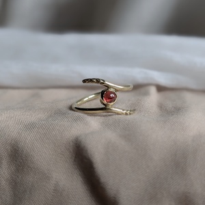 Inel din Alamă cu Granat  - bijuterii - inele - inele cu pietre semiprețioase - Artynos.ro