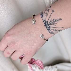 Bratara din alama cu frunze din argint , , , ARTYNOS