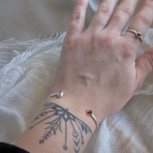 Brățară Reglabila din Argint cu Pietre Semiprețioase Winter Light - bijuterii - brățări - brățări din argint - Artynos.ro