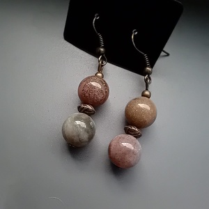 Cercei cu margele din agate indiene - bijuterii - cercei - cercei drop - Artynos.ro