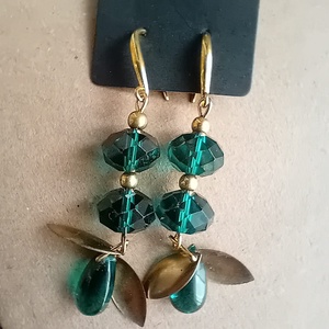 Cecei de sticla cu accesorii aurii, Bijuterii, Cercei, Cercei agatati, , ARTYNOS