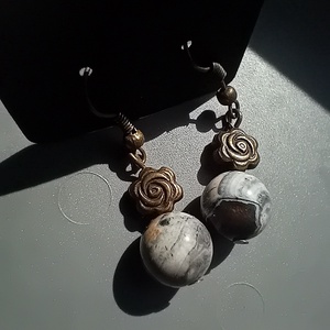 Cercei bronz cu agate, Bijuterii, Cercei, Cercei agatati, , ARTYNOS