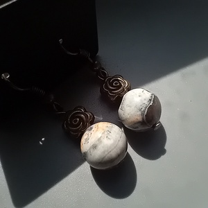 Cercei bronz cu agate - bijuterii - cercei - cercei agățați - Artynos.ro