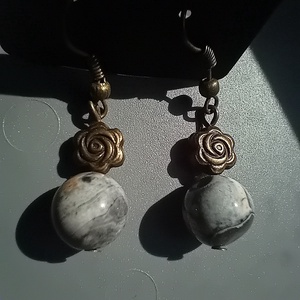 Cercei bronz cu agate - bijuterii - cercei - cercei agățați - Artynos.ro