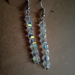 Cercei cuburi de sticla electroplacata - bijuterii - cercei - cercei agățați - Artynos.ro