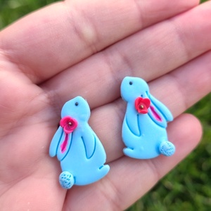 Cercei iepurasi din lut polimeric � handmade adorabili, Bijuterii, Cercei, Cercei cu figurine, , ARTYNOS