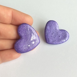 Cercei stud mov  � handmade - bijuterii - cercei - cercei cu figurine - Artynos.ro