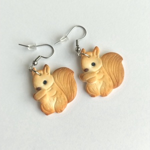 Cercei handmade Veveriță � model simpatic din lut polimeric - bijuterii - cercei - cercei cu figurine - Artynos.ro