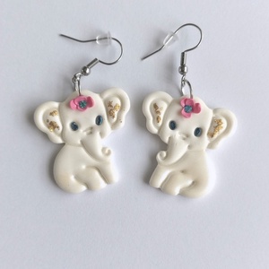 Cercei handmade Elefant � model jucaus din lut polimeric - Artynos.ro