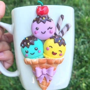 Cana handmade decorata cu inghetata Kawaii - Artynos.ro