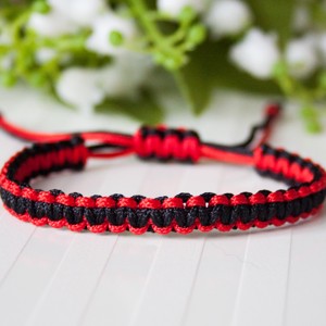 Bratara macramé impletita - Negru/rosu, , , ARTYNOS