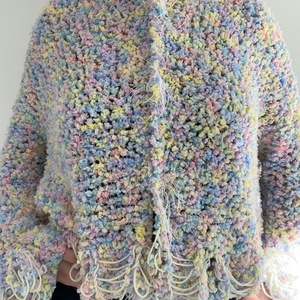 Pulover cardigan multicolor din mohair pufos., Imbracaminte si moda, Haine dama, Bluze dama, Crosetat, ARTYNOS