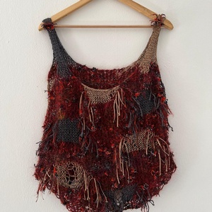 Top tricotat handmade din mohair si fir de matase., Imbracaminte si moda, Haine dama, Tricou si top de dama, Crosetat, ARTYNOS