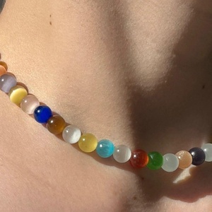 Lanț handmade din pietricele colorate. - bijuterii - coliere - coliere din mărgele - Artynos.ro