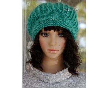 BORBÁLA / ocean - șapcă cu design tricotat manual - îmbrăcăminte și modă - eșarfe, pălării, fularuri - căciulă - Artynos.ro