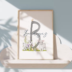 Viața la fermă, decorațiuni de perete, set poster cu monogramă, 3 bucăți -  - Artynos.ro