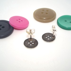 Buton, pereche de cercei de argint pentru doamne (EF.009) - bijuterii - cercei - cercei agățați - Artynos.ro