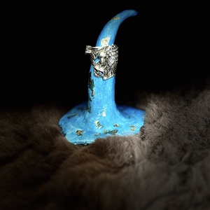 Suport din lut pentru inele, Accesorii nunta, Accesorii de nunta, Suport verighete si perne pentru inele, Ceramica, Crosetat, ARTYNOS