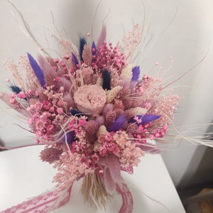Buchet de mireasa și nașă cu trandafir criogenat și plante uscate  , Accesorii nuntă, Buchet mireasă , Altele, Aranjament de flori, ARTYNOS
