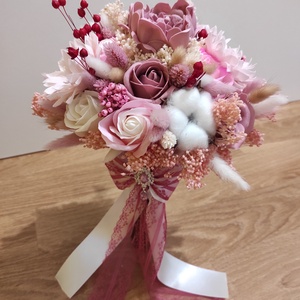 Buchet de mireasa și nașă cu flori de săpun și plante uscate  , Accesorii nuntă, Buchet mireasă , Altele, Aranjament de flori, ARTYNOS