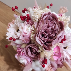 Buchet de mireasa și nașă cu flori de săpun și plante uscate   - accesorii nuntă - buchet mireasă  - Artynos.ro
