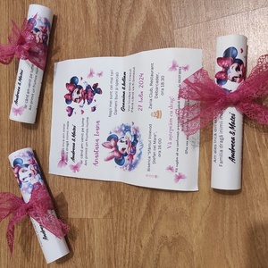 Invitații botez sau nunta rulate - accesorii nuntă - invitații și felicitări de nuntă - invitații nuntă - Artynos.ro