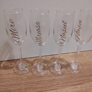 Pahare nunta  - accesorii nuntă - amintiri și cadouri de nuntă - cadou nuntă - pahar de nuntă, set de sticlă - Artynos.ro
