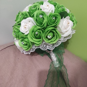 Buchet de mireasa și nașă cu trandafiri de săpun  - accesorii nuntă - buchet mireasă  - Artynos.ro