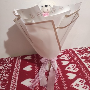 Buchet cu trandafiri de săpun parfumați și ursulet - casă & stil de viață - decorațiuni de casă - accesorii florale - buchete de flori - Artynos.ro