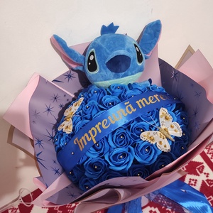 Buchet cu trandafiri de săpun parfumați si stitch  - casă & stil de viață - decorațiuni de casă - accesorii florale - buchete de flori - Artynos.ro