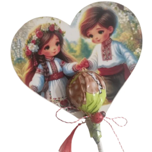 Marturie dulce cu acadea material mdf lacuit pentru nunta/botez - bijuterii - mărțișor - Artynos.ro