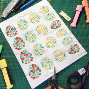 Panou din pasla cu model floral de Paste � 18 buc./panou, , , ARTYNOS
