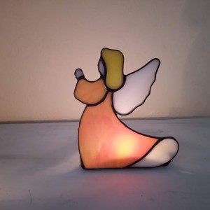 Înger care se roagă Tiffany Candle Holder - accesorii de crăciun - decorațiuni de advent - decorațiuni de lumânări advent  - Artynos.ro