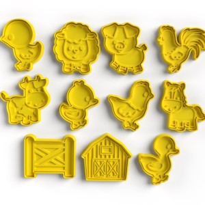 Set de forme pentru prajituri cu animale de la ferma � Forme de prajituri cu tematica de ferma  Imprimate 3D, , , ARTYNOS