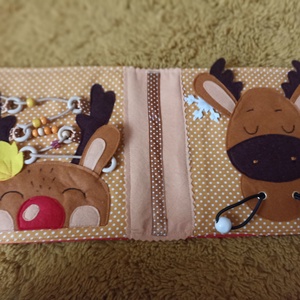 Mini carte senzorială cu motive de crăciun renii lui Moș Nicolae / cere personalizat cu numele micuțului tău - accesorii de crăciun - cadouri de crăciun - Artynos.ro