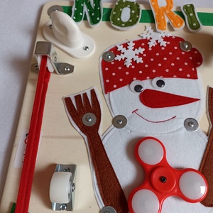 Mini panou senzorial cu motive de Crăciun / cere personalizat cu numele micuțului tău - accesorii de crăciun - cadouri de crăciun - Artynos.ro