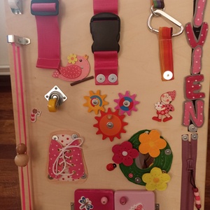 Tabla panou senzorial din lemn, fete 2-6 ani, cu lampi Led, ceas mare cifre care se desprind si doua fete pentru copii, Jucarii si echipamente pentru copii, Jocuri de gandire, Curcubeu Montessori, jocuri Waldorf, Cusatura, Prelucrarea lemnului, ARTYNOS