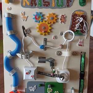 Tabla panou senzorial din lemn, 2-6 ani, cu lampi Led, doua fete pentru mai multi copii de ex. gradinita - Artynos.ro