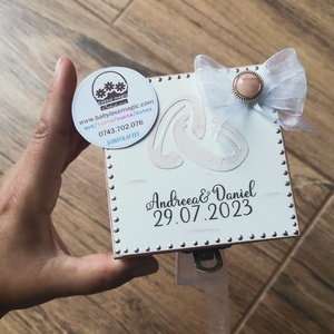 Cutie verighete  - accesorii nuntă - accesorii de nuntă - suport verighete și perne pentru inele - Artynos.ro
