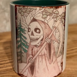 Cana cu schelet amuzant cu coasa, Casa & Stil de viata, Echipamente de bucatarie, Accesorii de servire, Cani, Fotografie, grafica, desen, ilustratie, ARTYNOS