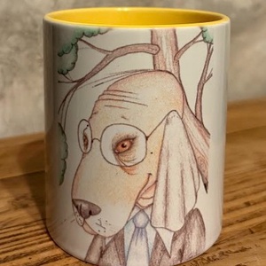 Cana Kapó Elemér � caine cu ochelari, Casa & Stil de viata, Echipamente de bucatarie, Accesorii de servire, Cani, Fotografie, grafica, desen, ilustratie, ARTYNOS