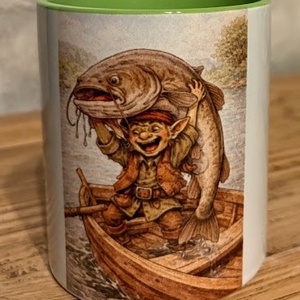 Cana ilustrata cu kobold care prinde un somn, Casa & Stil de viata, Echipamente de bucatarie, Accesorii de servire, Cani, Fotografie, grafica, desen, ilustratie, ARTYNOS