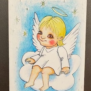 Magnet de frigider cu ingeras, Casa & Stil de viata, Echipamente de bucatarie, Decor de bucatarie, Magneti de frigider, Fotografie, grafica, desen, ilustratie, ARTYNOS